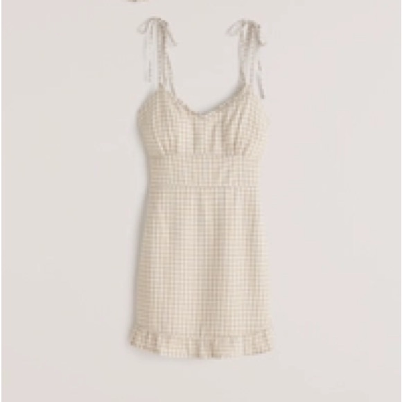 Abercrombie & Fitch Tie-Strap Slim Waist Mini Dress in Light Brown; size XS - Picture 4 of 4